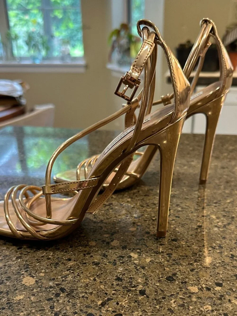 Steve Madden Rose Gold Strappy Sandals w/ Heels - Sz 8